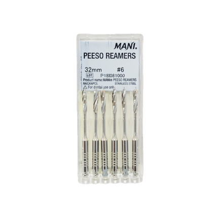 MANI Peeso Reamers 32mm | Stainless Steel Endodontic Reamers | RA Latch Type |
