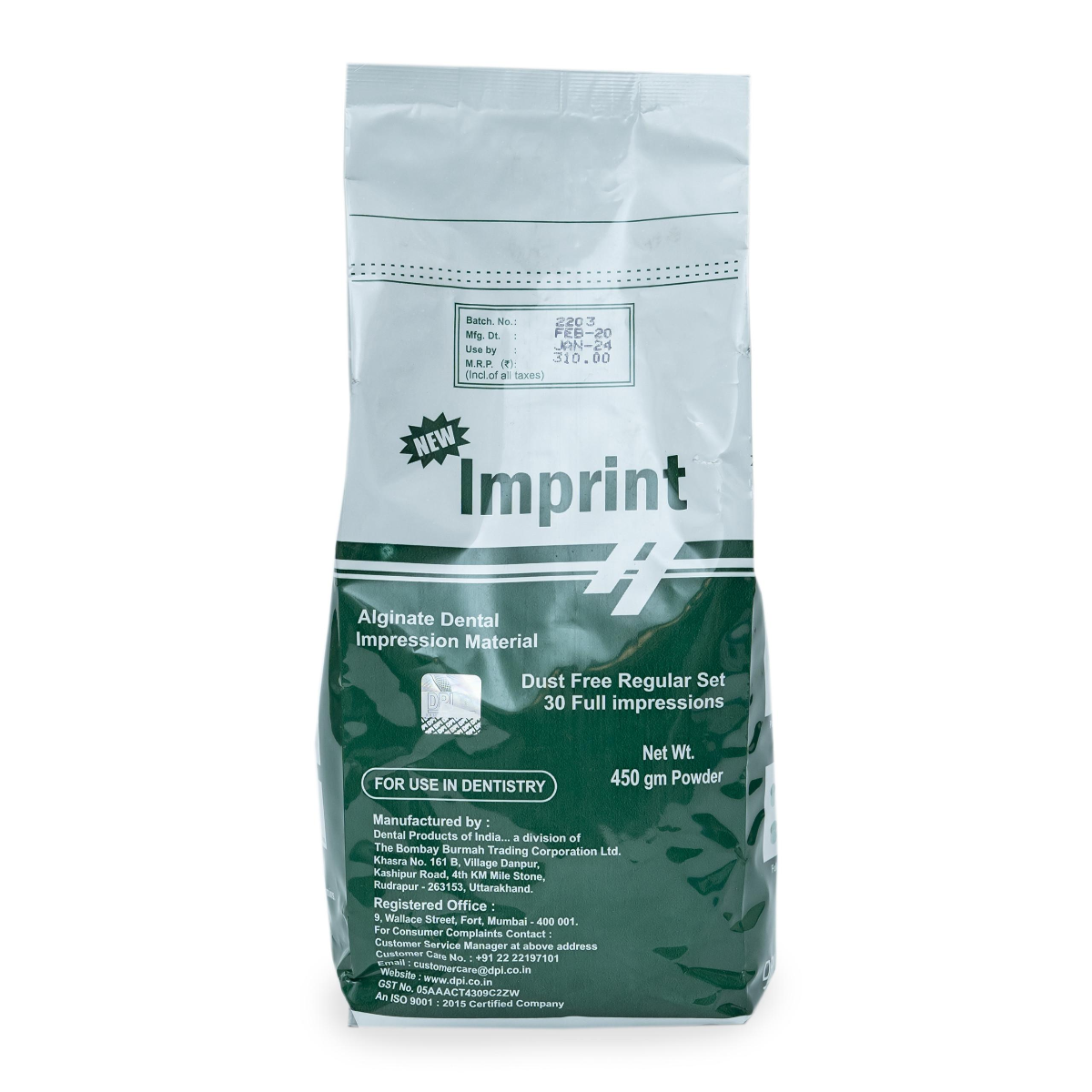 DPI Imprint Alginate Impression Material | 450g & 750g | Dust-Free Dental Alginate