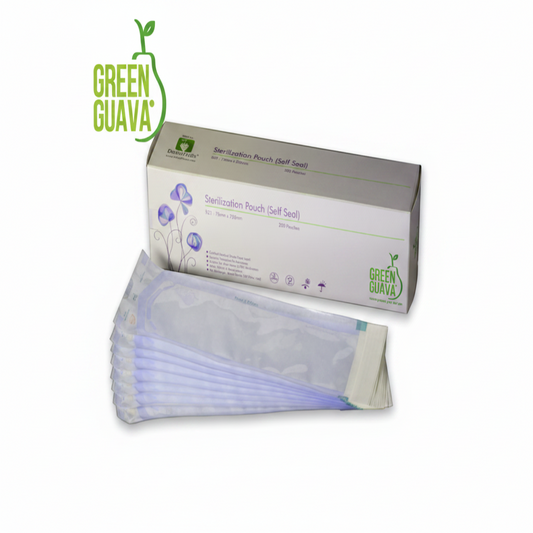 GreenGuava Sterilization Pouches | Self-Sealing Sterilization Bags for Steam & EO Sterilization | Medical Grade |