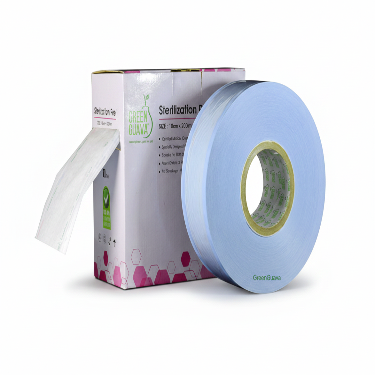 Green Guava Sterilization Reels | Medical Grade Heat-Sealable Sterilization Rolls | EO & Steam Compatible
