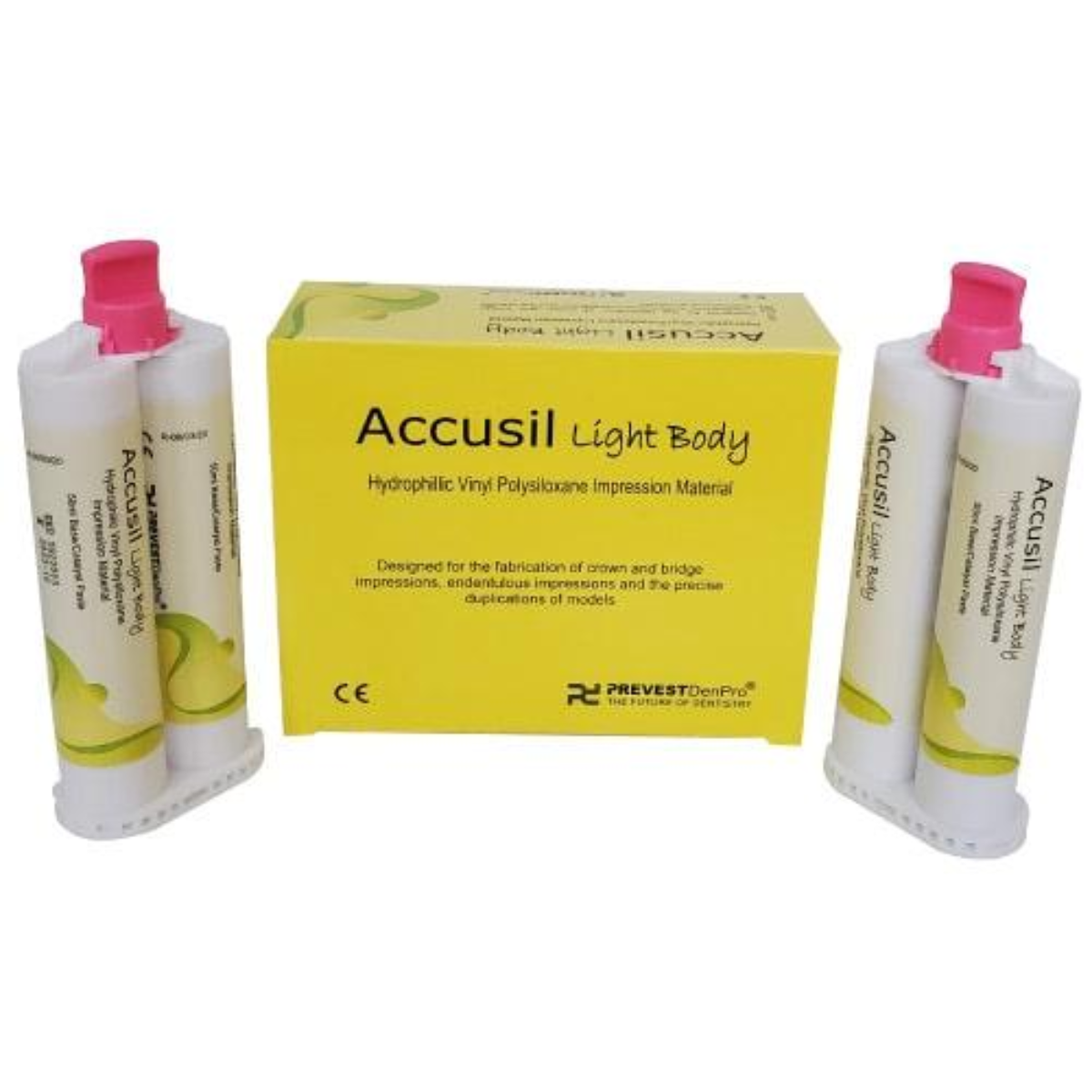 Accusil Light Body Impression Material | Addition Silicone VPS Wash Material | Regular Set | 2 × 50ml Cartridges