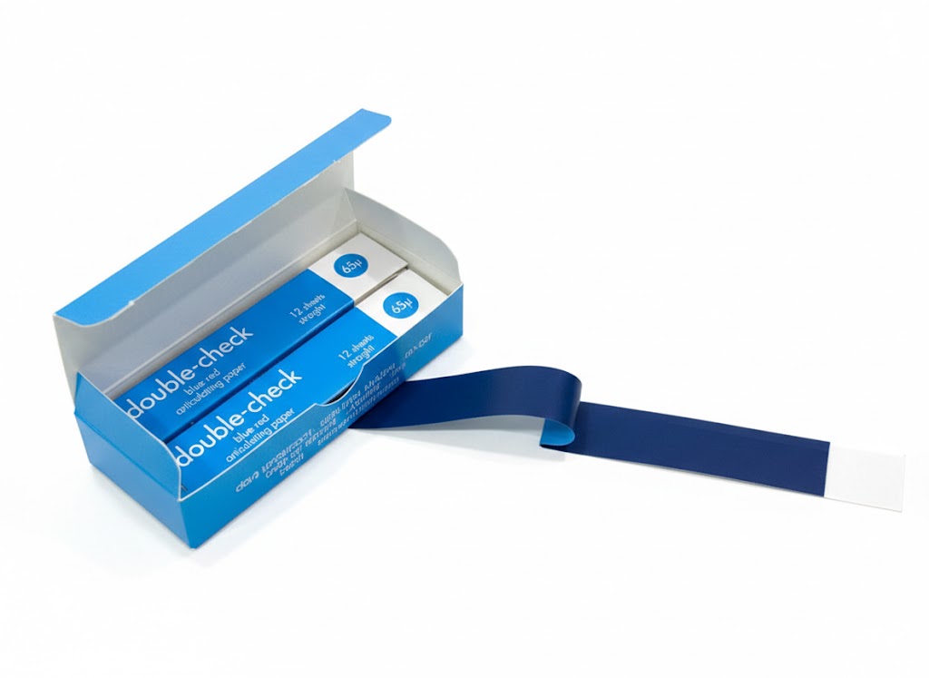 Double check Articulating paper 65µ with blue and red colour mdental