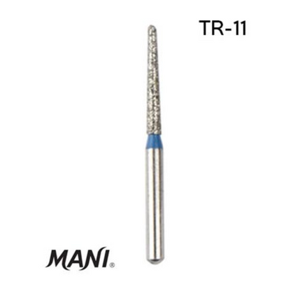 MANI Diamond Burs TR11, TR12, TR13, TR14, TR15, TR19, TR20, TR21, TR24, TR25 & TR26 | Round End Taper FG Diamond Burs | Standard Grit |